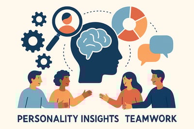 Illustration representing personality insights and teamwork